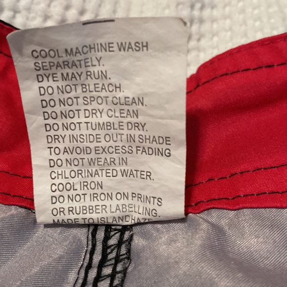 Island Haze Black and Orange Swim Shorts - Picture 4 of 5